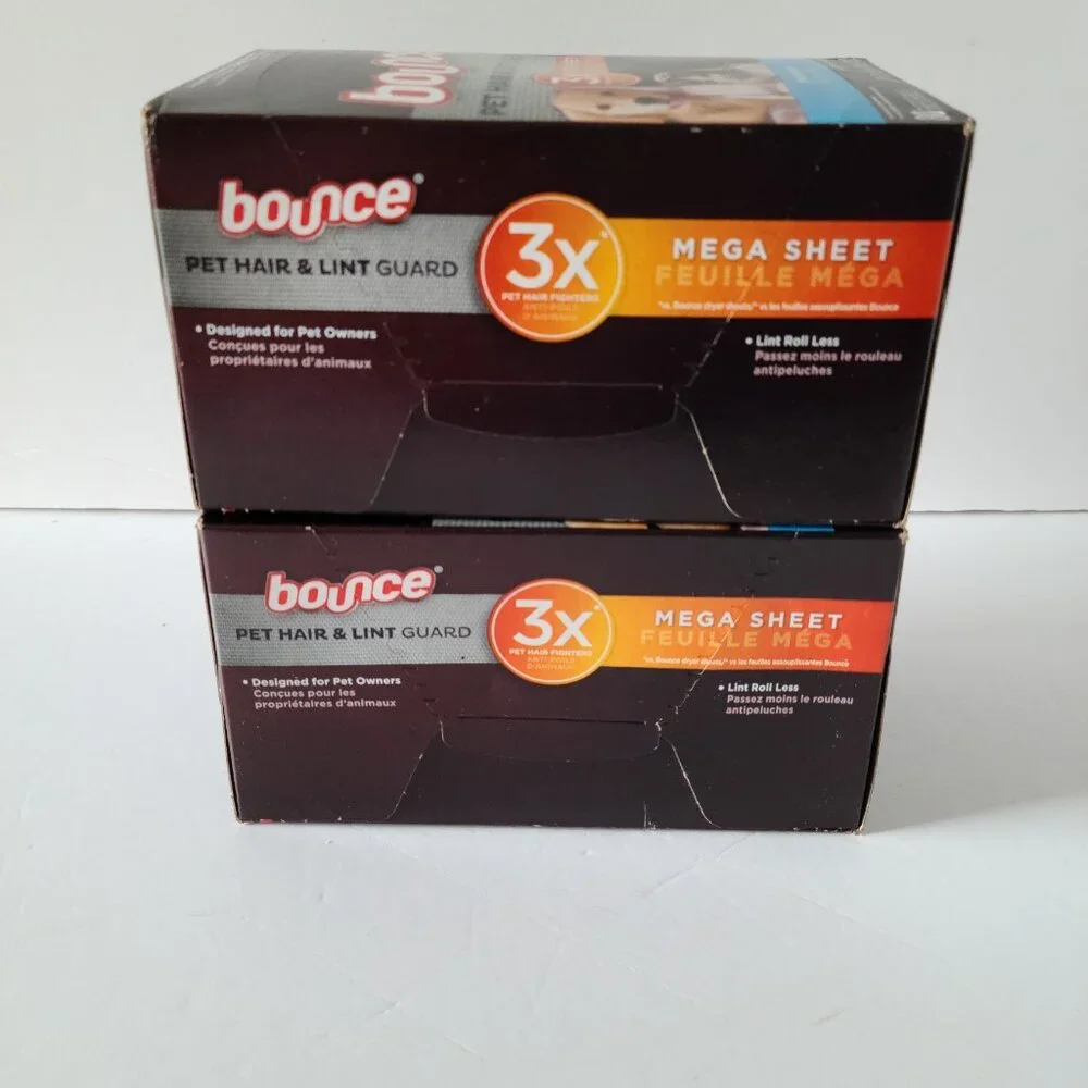 BOUNCE PET HAIR AND LINT GUARD MEGA DRYER SHEETS  FRESH SCENT- 80 CT/ BOX-NEW